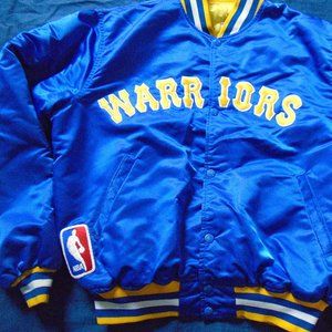 Golden State Warriors Satin Snap Jacket Vintage Rare 90s Starter Size XL Adult